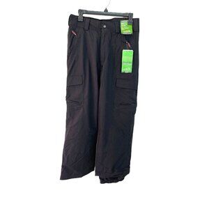 Obermeyer Cargo II Snow Pants Juniors Size 14 Nylon Waterproof Black NWT New
